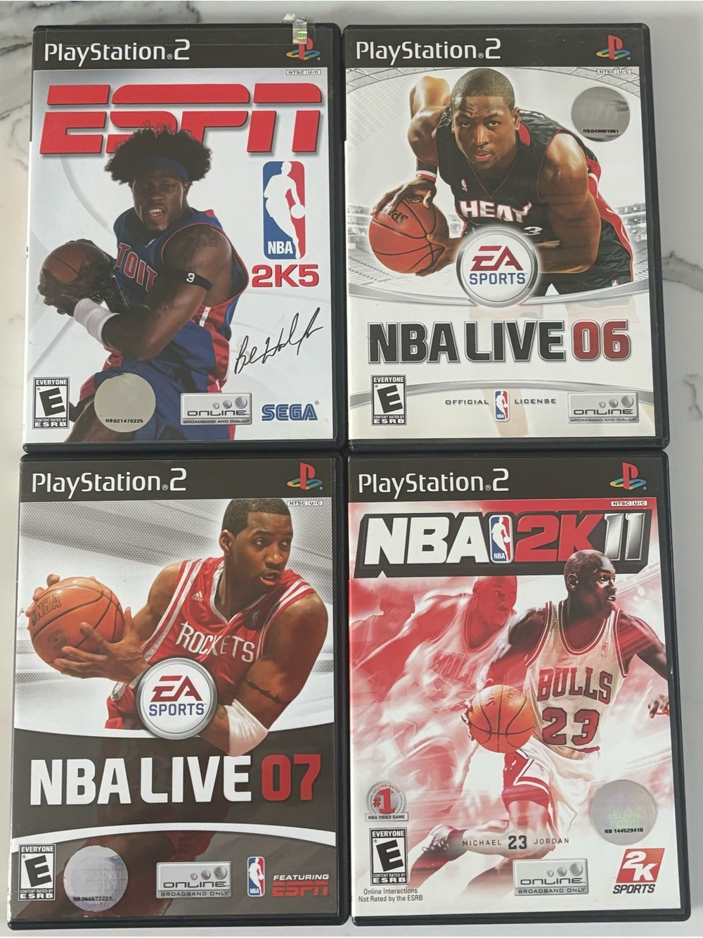 4 SONY PLAYSTATION 2 NBA SPORTS BASKETBALL VIDEOS GAMES